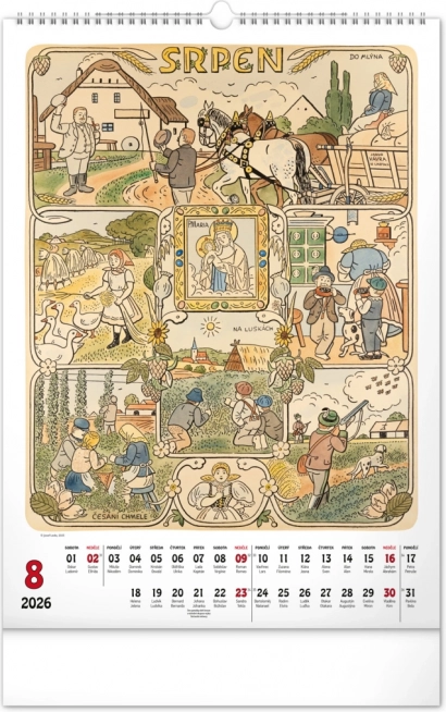 Wandkalender Josef Lada 2026