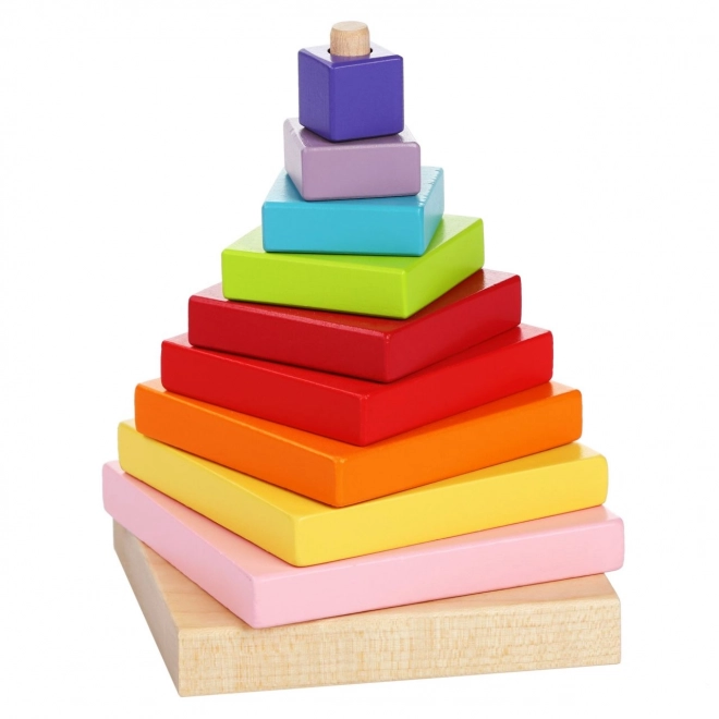 Farbige Pyramide - Holzpuzzle 9 Teile