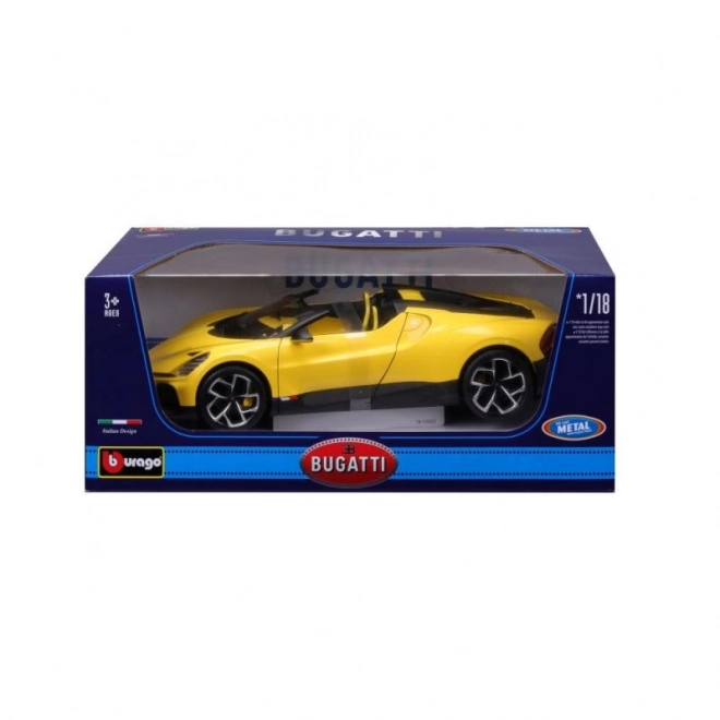 Bburago Bugatti Mistral Gelb Modellauto im Maßstab 1:18