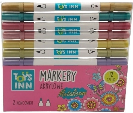 Acryl-Metallic-Marker mit Doppelfaser 12 Stück