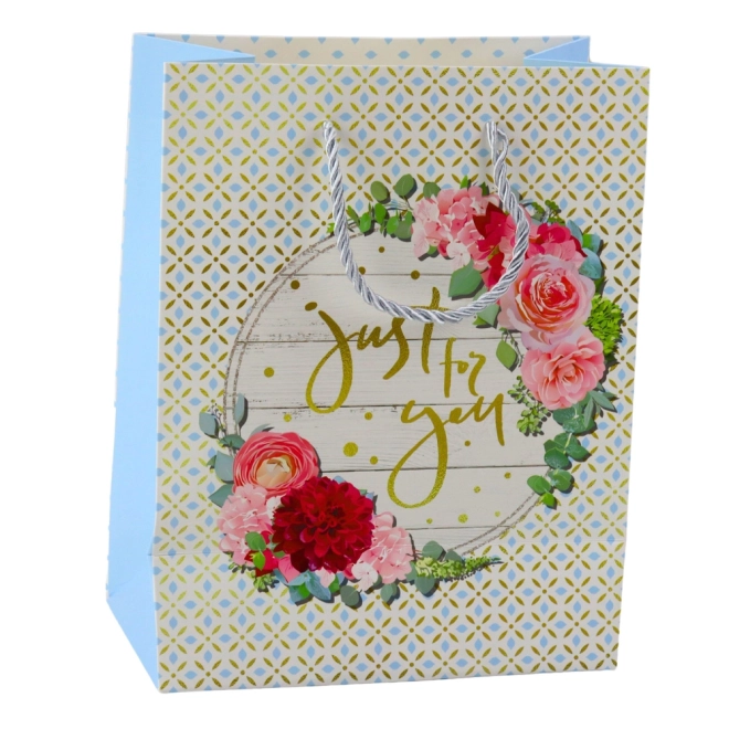 Geschenktasche Blumenmuster Beste Wünsche