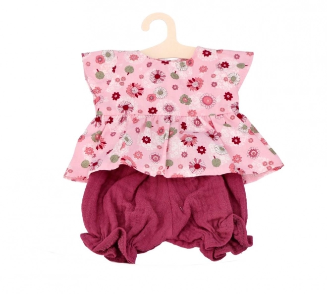 Tunika und Höschen für Puppe 38 cm rosa Rosetten
