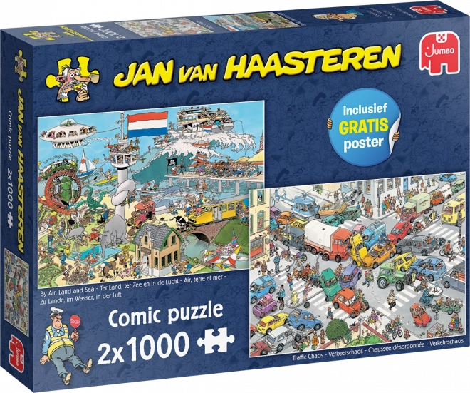 Jumbo Puzzle Doppelset: Chaos der Transportmittel & Flugzeuge und Schiffe