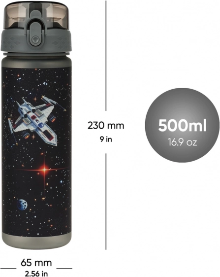 Tritan-Trinkflasche BAAGL Pixel Space 500 ml