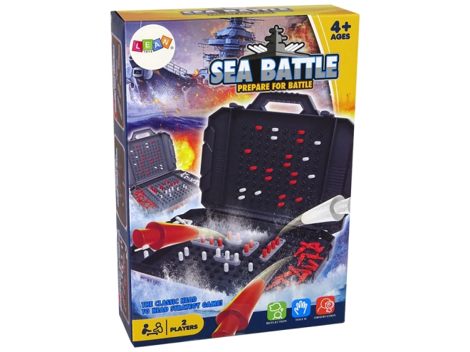 Attraktive SEA BATTLE-Verpackung für 2 Spieler ab 4 Jahren