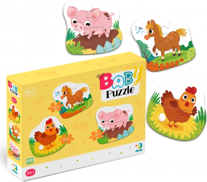 DODO Baby Puzzle Bauernhoftiere 3-in-1