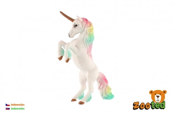 Weißes Einhorn mit Regenbogenmähne