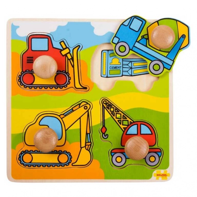 Bigjigs Toys Einlegepuzzle Baumaschinen