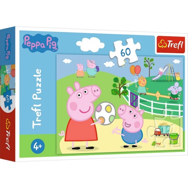 Puzzle 60 Teile - Peppa Pig: Spielen mit Freunden