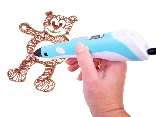 Magischer 3D-Stift mit Filamenten – blau