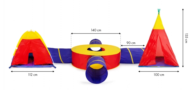 Spielzelt-Set für Kinder mit 4 Tunnel