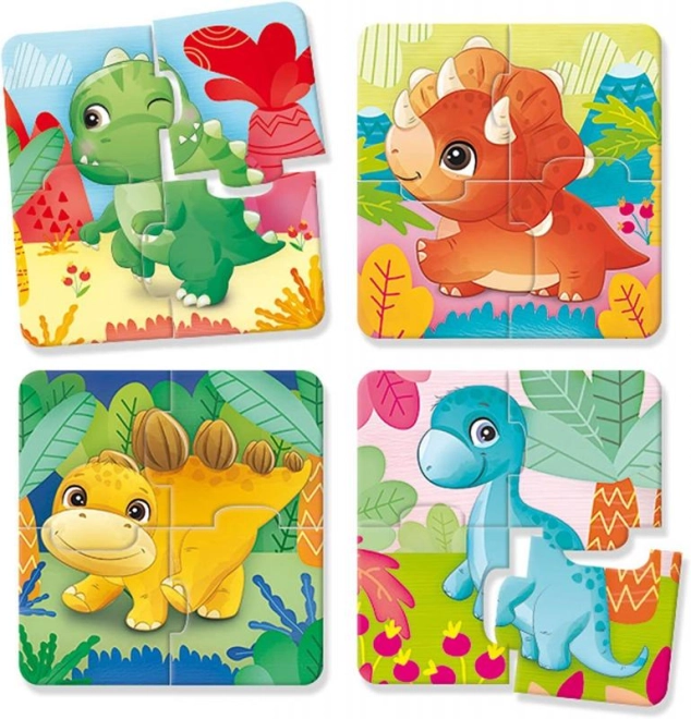 Farbenfrohe Dinosaurier-Puzzle