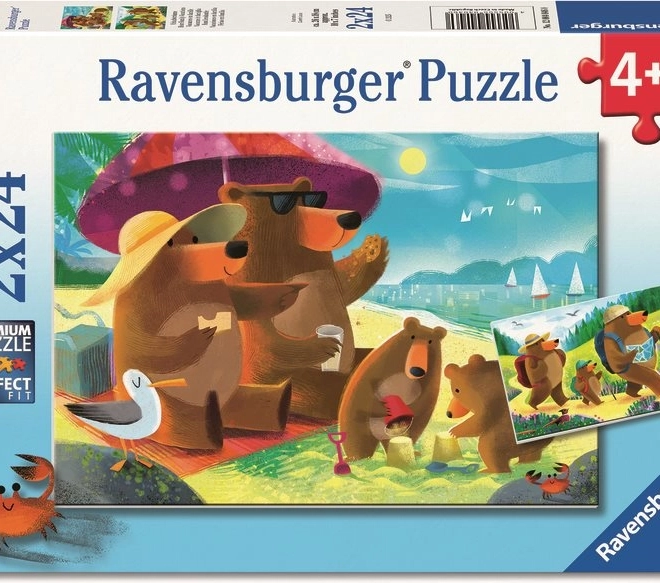 Ravensburger Puzzle Bärenfamilie auf Ausflug 2 x 24 Teile