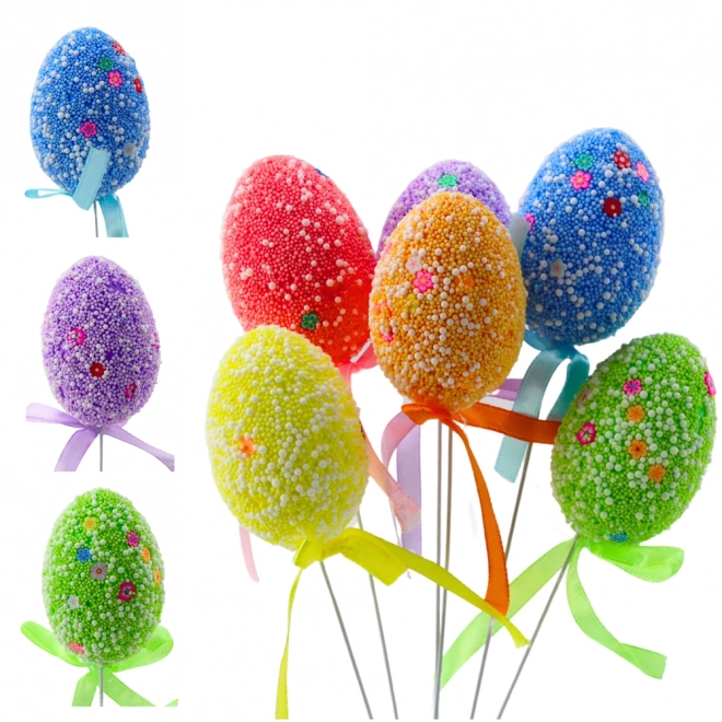 Bunte Osterdeko Eier am Draht