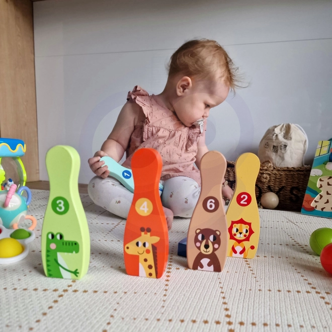 Drewniane Kinderspielzeug Bowling Set