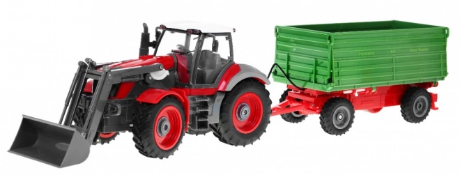 Ferngesteuerter Traktor mit Anhänger für Kinder 3+ mit Beweglichen Teilen in Rot-Grün