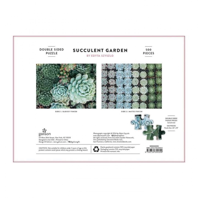 Galison Oboustranniges Puzzle Sukkulenten 500 Teile