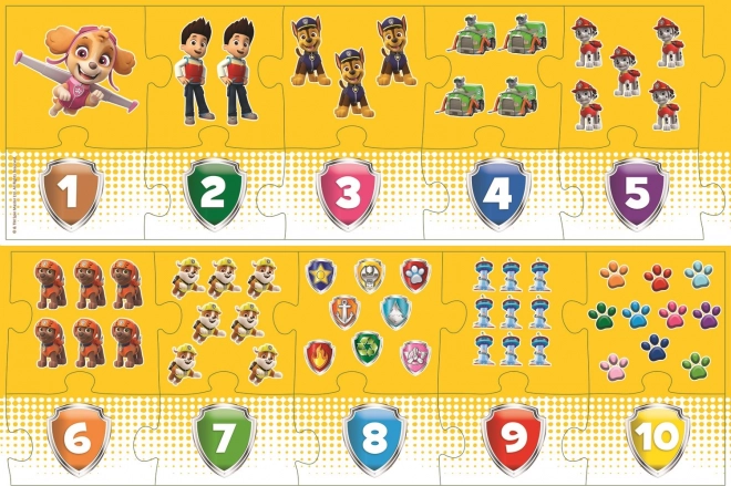 Lernpuzzle Zahlen Paw Patrol 20 Teile