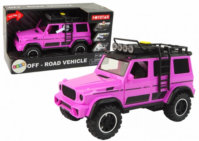 Rosa Geländewagen mit Friktionsantrieb 1:14