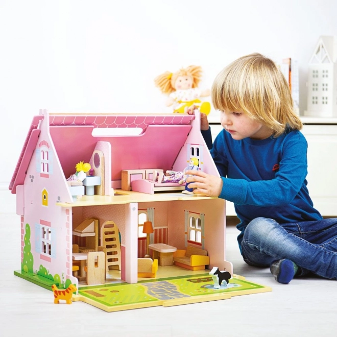 Tragbares Holzpuppenhaus von Bigjigs Toys