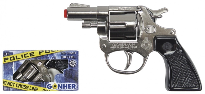 Polizei Revolver aus Metall, Silber, 8 Schuss