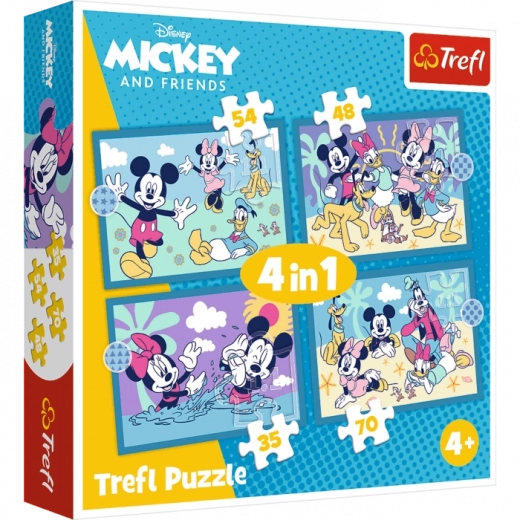 Trefl Puzzle 4-in-1 – Lustige Geschichten MICKEY MOUSE