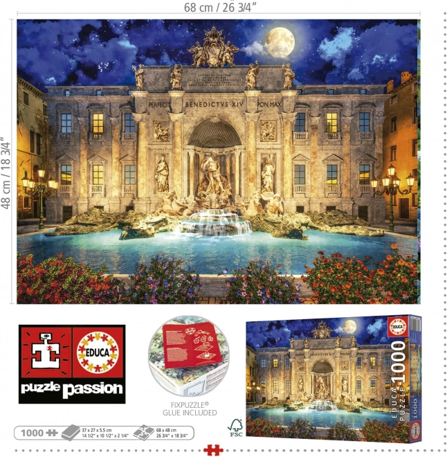 Educa Puzzle Fontana di Trevi, Rom 1000 Teile