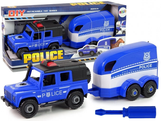 Geländewagen Polizei DIY Transporter mit Pferd