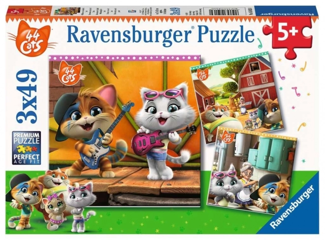 Ravensburger Willkommen bei den 44 Katzen Puzzle 3x49 Teile