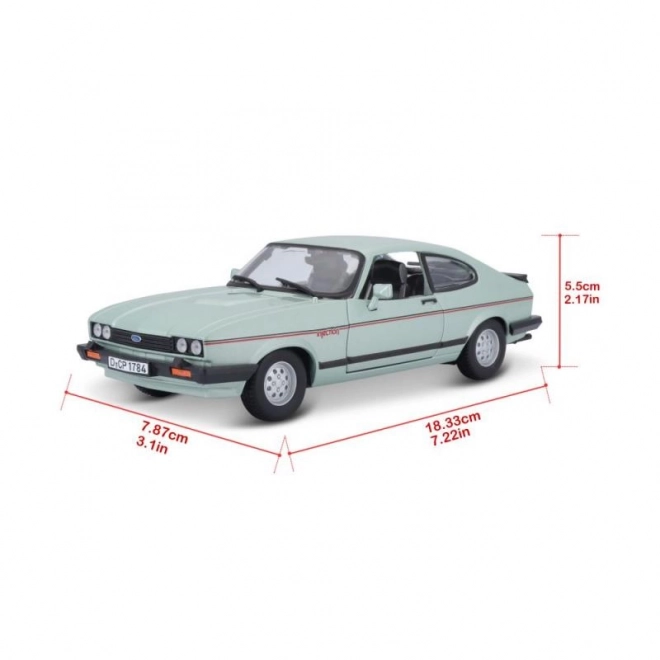 Bburago Ford Capri 1982 Modellauto hellgrün