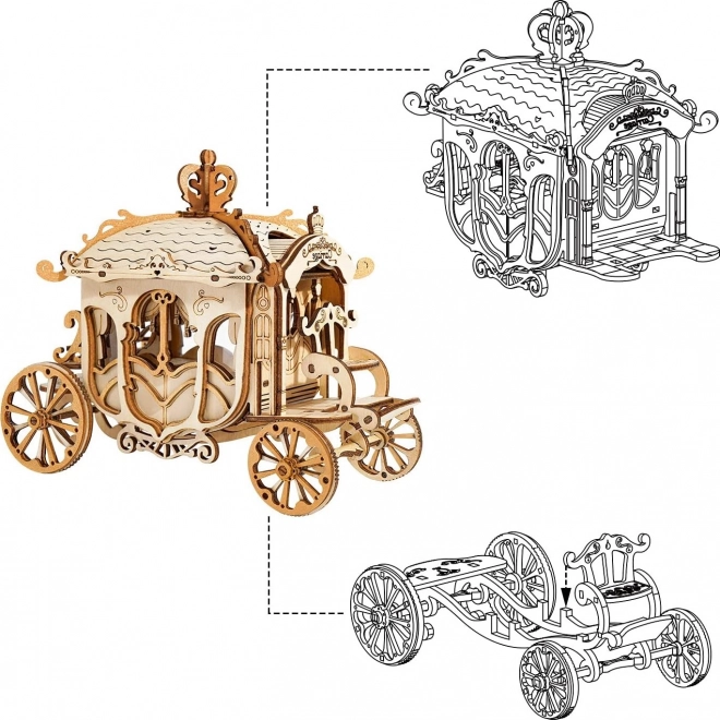 RoboTime Holz 3D Puzzle Historischer Kutsche