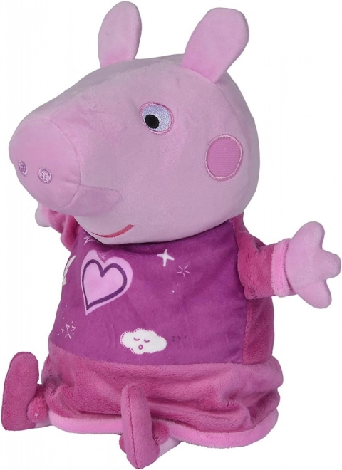 Peppa Pig 2-in-1 Kuscheltier mit Schlaflied und Licht, rosa, 25 cm