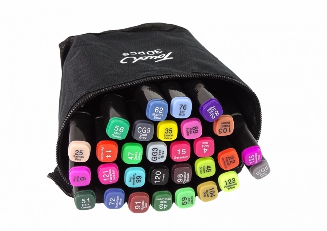 Set von 30 alkoholischen Touch-Markern im Etui