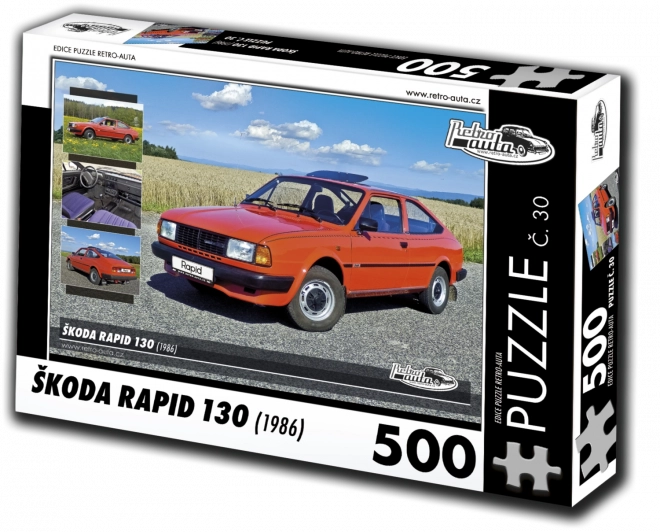 Retroauto-Puzzle Škoda Rapid 130 aus 1986, 500 Teile