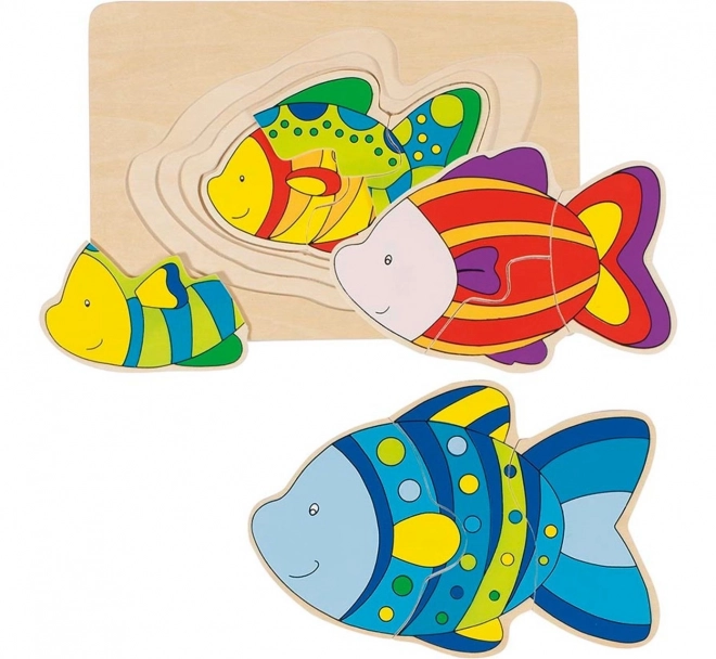 Goki Mehrschichtiges Puzzle Fische