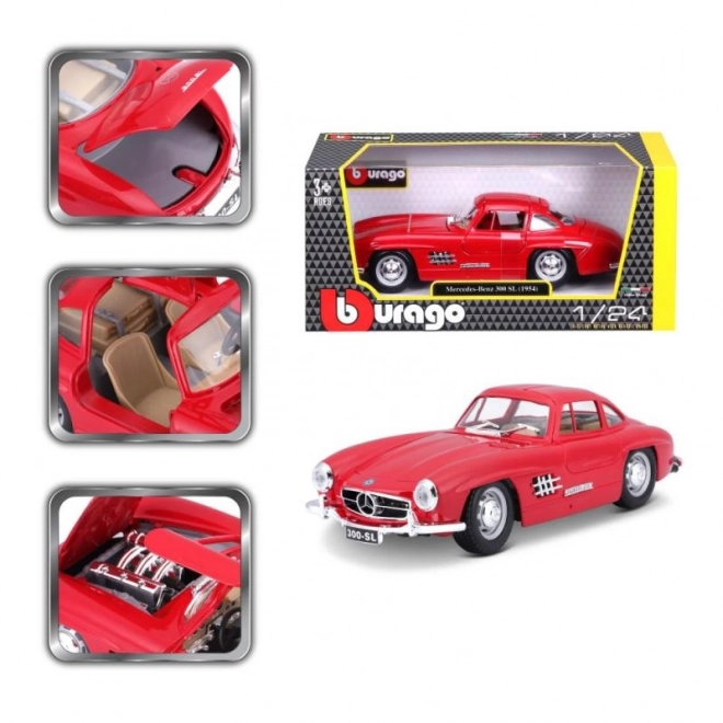 Mercedes Benz 300SL Rot Modellauto von Bburago