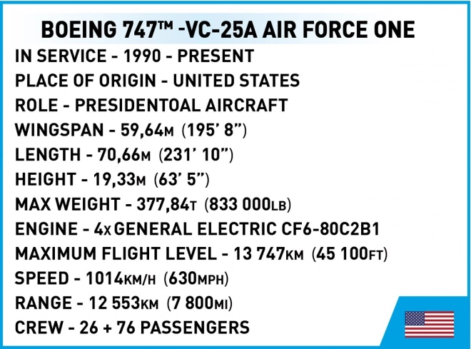 Boeing 747 Air Force One Modellbausteine