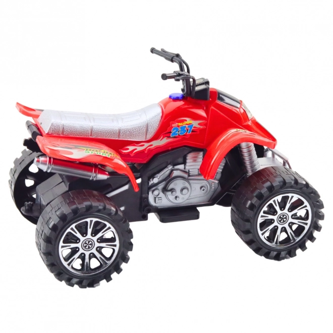 Offroad-Quad mit Antrieb und grobstolligen Rädern Rot