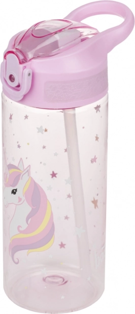 Tritan Trinkflasche mit Strohhalm Rainbow Unicorn 500 ml