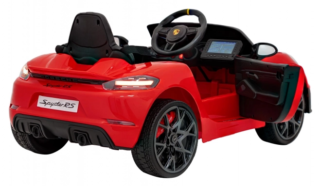Elektrisches Spielzeugauto Porsche 718 mit MP4-Audiopanel – Rot