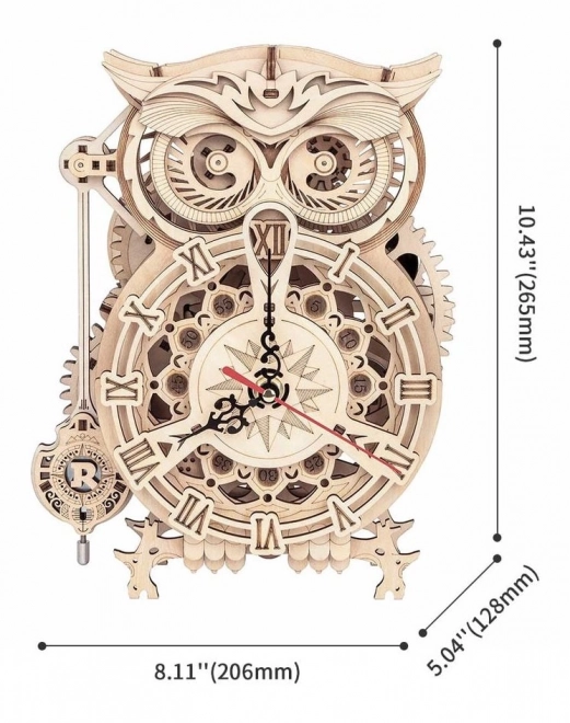 Robotime Rokr 3D Holzpuzzle Eulentischuhr mit Timer