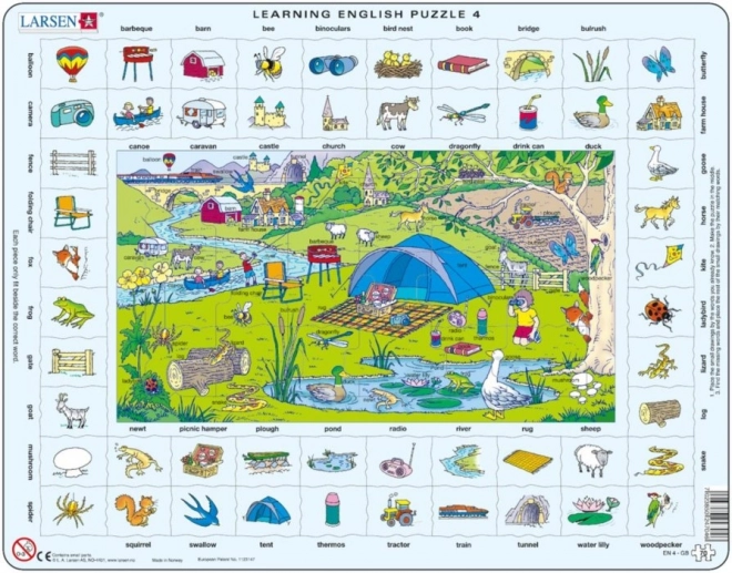 Larsen Puzzle Englisch: Ferien auf dem Land 70 Teile