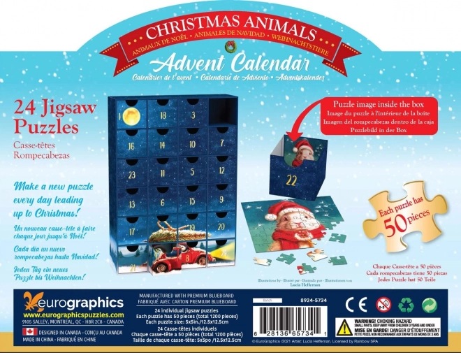 Eurographics Puzzle Adventskalender: Weihnachtstiere