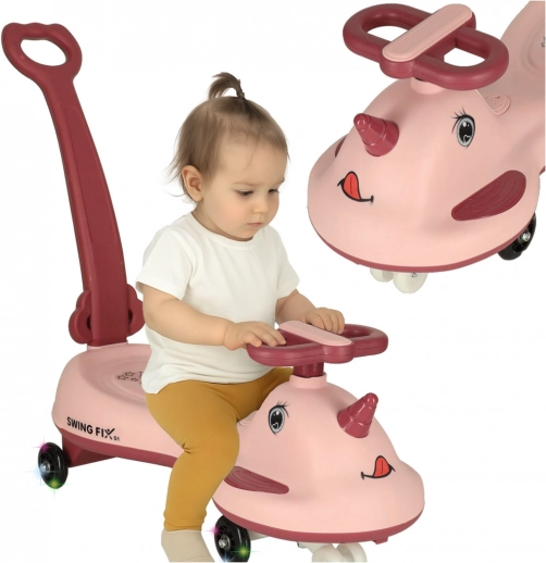 Rosa LED-Einhorn-Fahrzeug mit Griff 