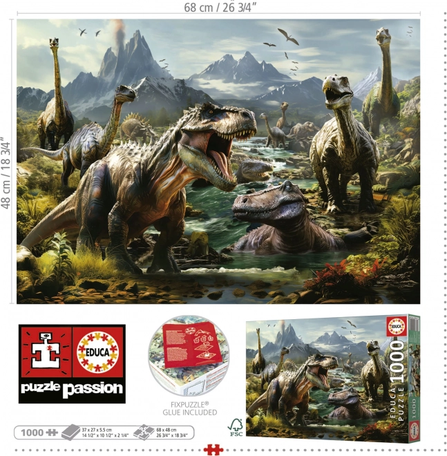 Educa Puzzle Wütende Dinosaurier 1000 Teile