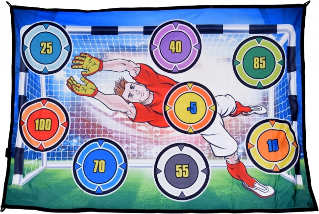 Set für Fußballspiel mit Zielscheibe und leuchtendem Ball