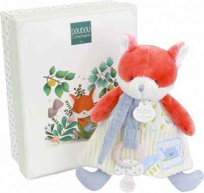 Geschenkset Plüschfuchs Romarin mit Schnullerhalter