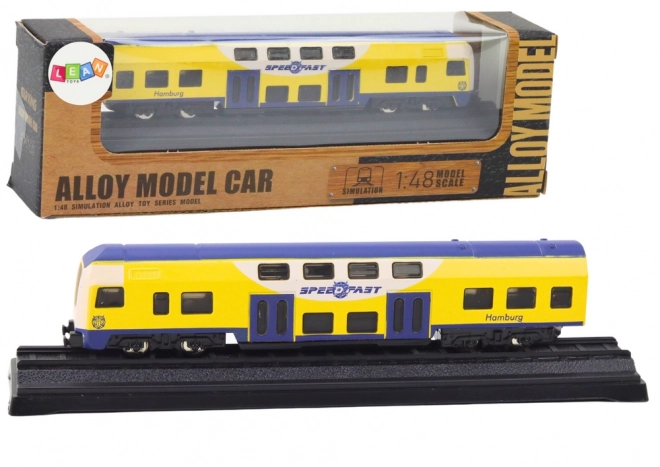 Klassisches Sammlermodell Zug Gelb-Blau 1:48