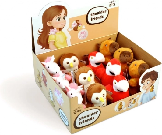 Plüschige Schulterfreunde mit Magnet – Set mit 12 Stück
