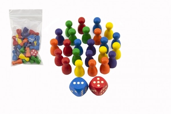 Spielfiguren Set aus Holz 25mm bunt